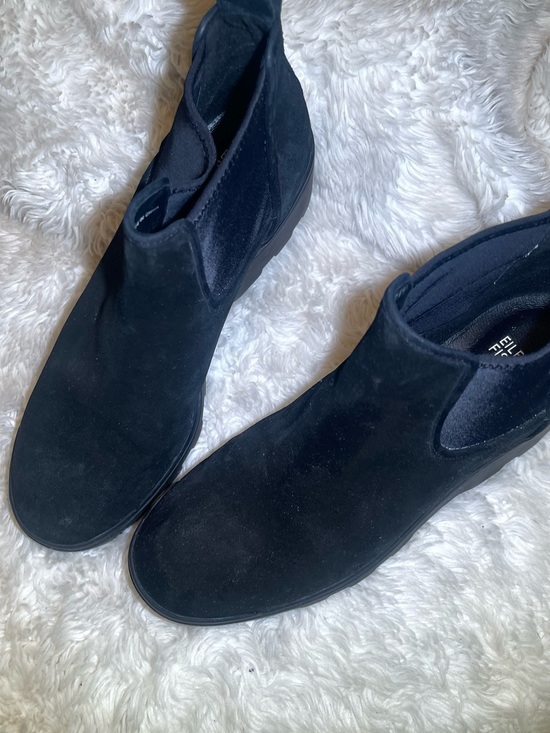 Eileen fisher splash waterproof black suede ankle boots size 9.5 main image 4